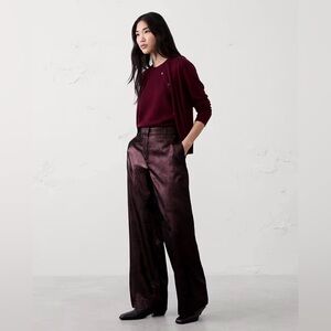 Banana Republic Vino Rosso Metallic Wide-Leg Pant